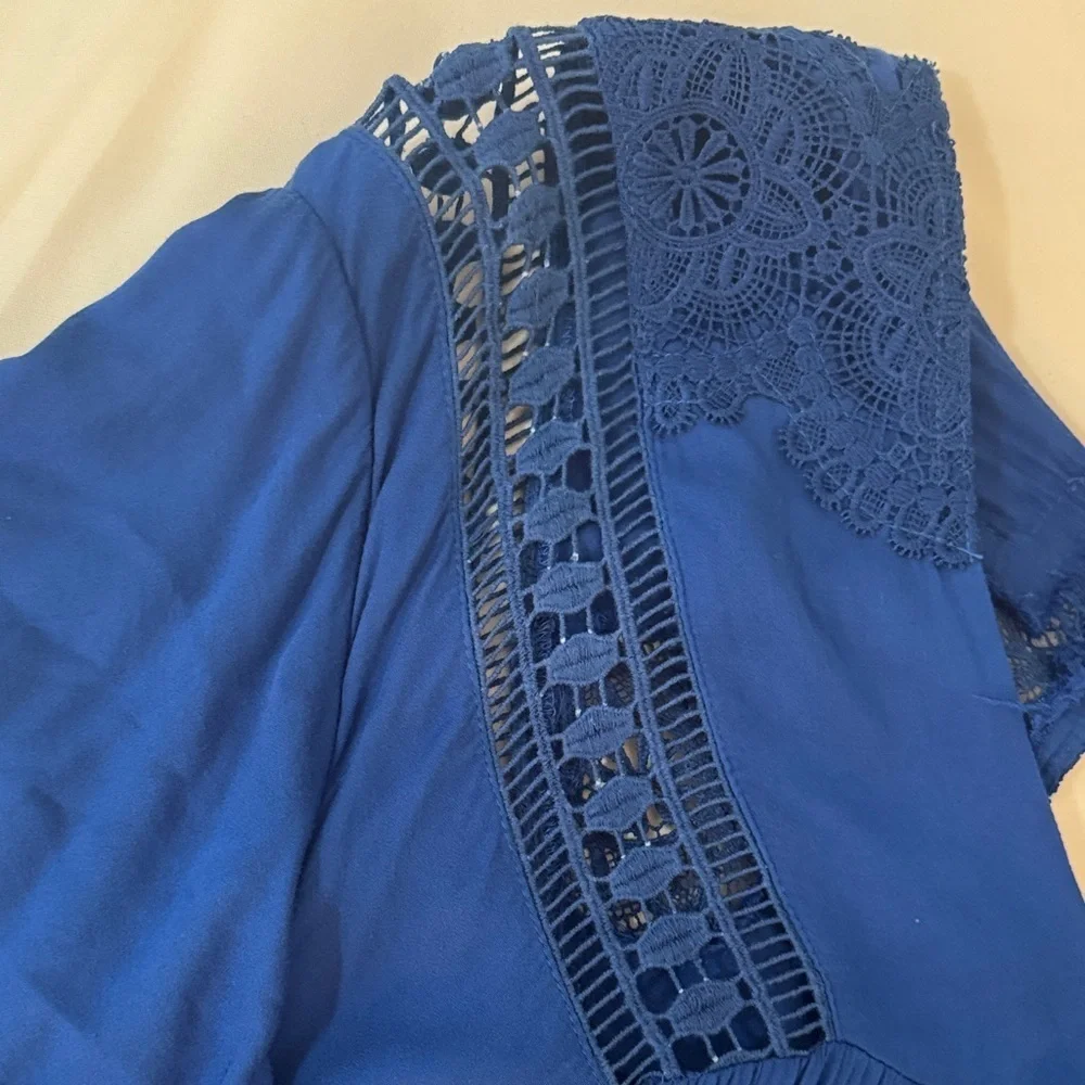 FREE PEOPLE simply extreme maxi blue dress with pockets size XS.